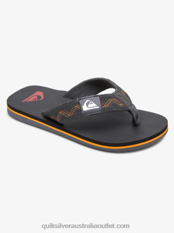 Quiksilver Boys 8-16 Molokai Stitchy Sandals H2N4B2150 black/grey/yellow