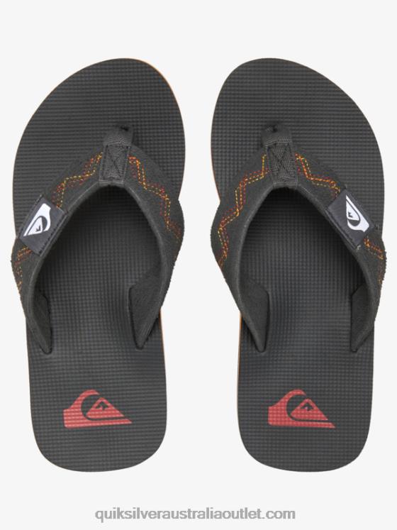 Quiksilver Boys 8-16 Molokai Stitchy Sandals H2N4B2150 black/grey/yellow