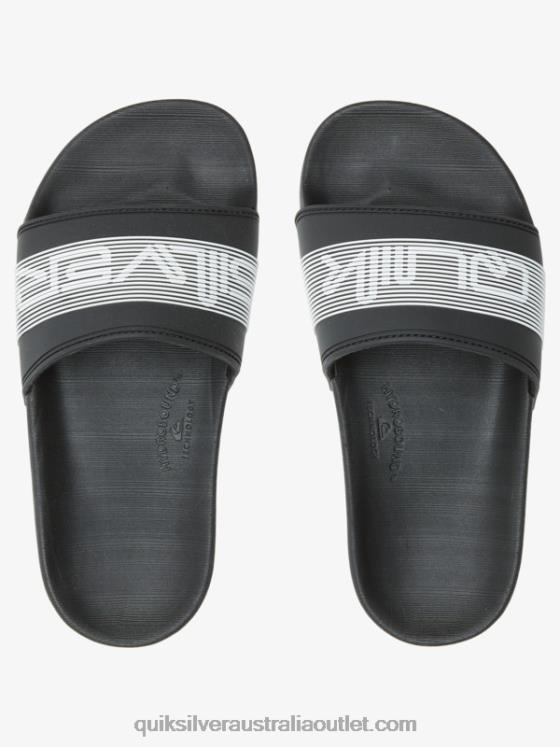 Quiksilver Boys 8-16 Rivi Wordmark Slide Sandals H2N4B2161 black