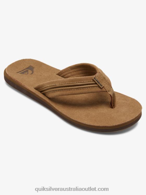 Quiksilver Men Carver Leather Sandals H2N4B1774 tan - solid