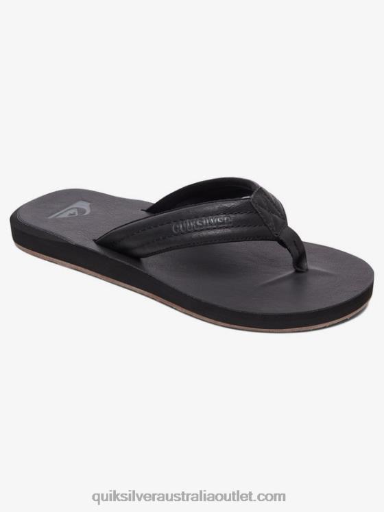 Quiksilver Men Carver Nubuck Sandals H2N4B913 solid black