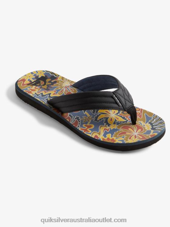 Quiksilver Men Carver Print Sandals H2N4B615 black/blue/grey