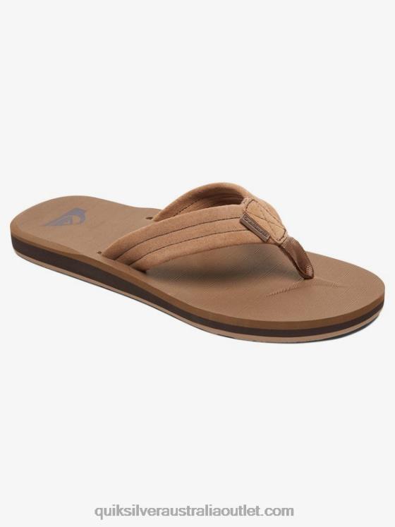 Quiksilver Men Carver Suede Leather Sandals H2N4B1633 tan - solid
