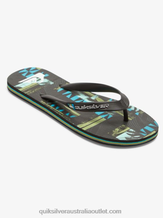 Quiksilver Men Gregg Kaplan Molokai Art Flip-Flops H2N4B524 black/blue/green