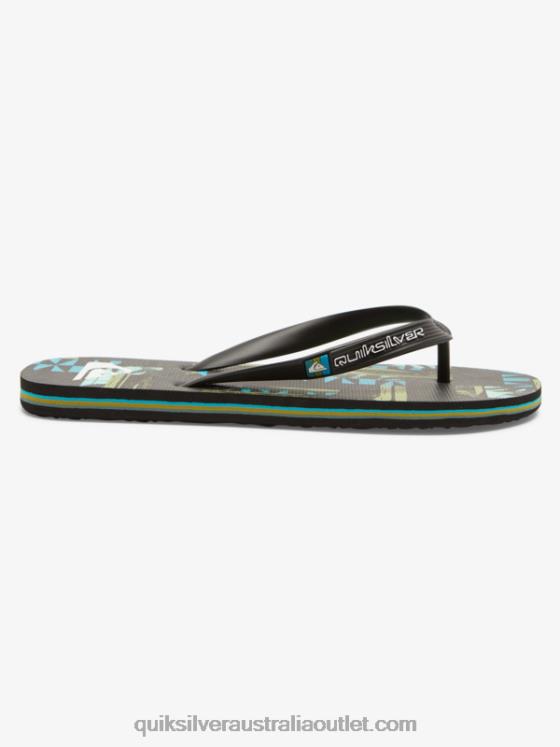 Quiksilver Men Gregg Kaplan Molokai Art Flip-Flops H2N4B524 black/blue/green