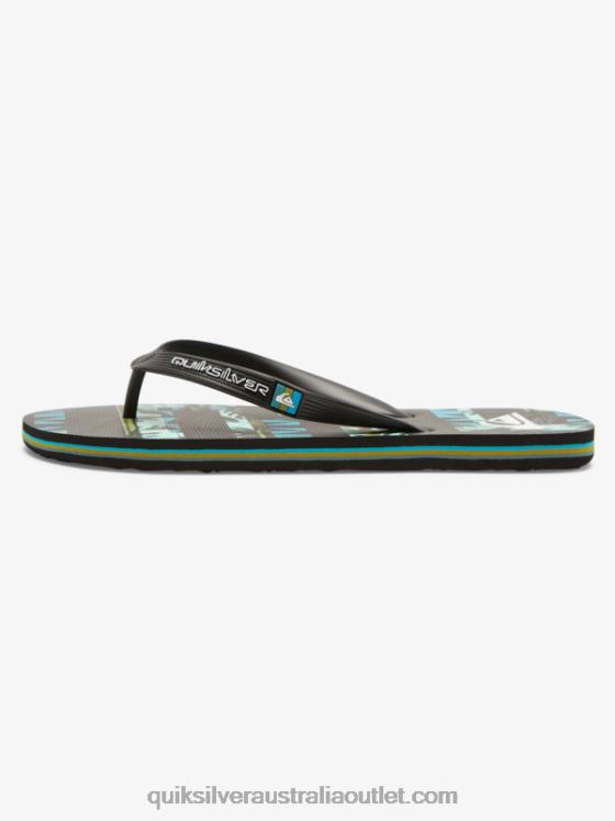 Quiksilver Men Gregg Kaplan Molokai Art Flip-Flops H2N4B524 black/blue/green