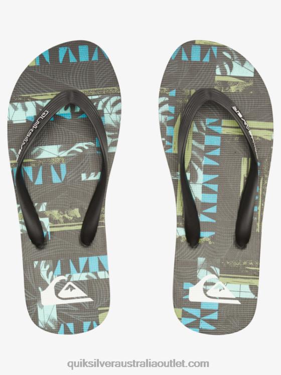 Quiksilver Men Gregg Kaplan Molokai Art Flip-Flops H2N4B524 black/blue/green