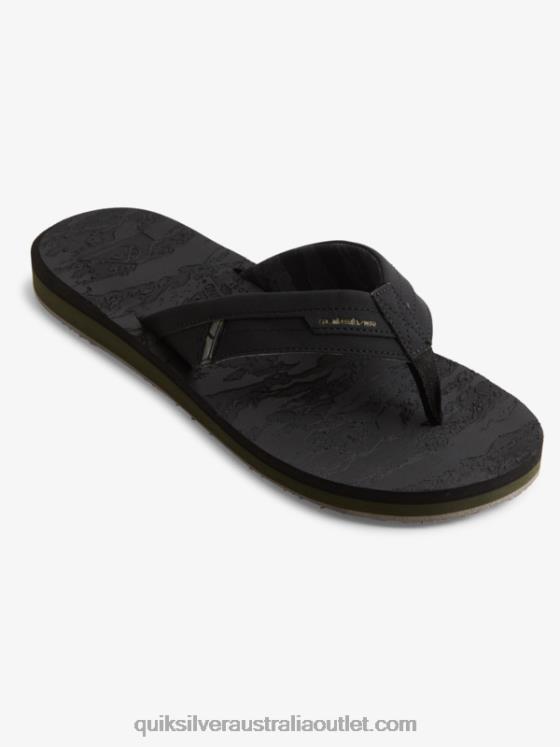 Quiksilver Men Island Oasis Squish Slide Sandals H2N4B1156 black