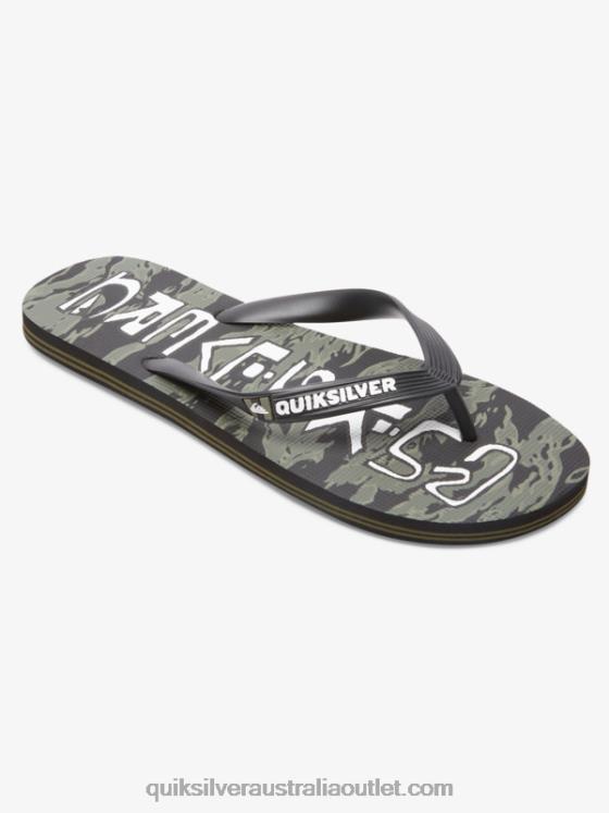 Quiksilver Men Molokai Acid Drop Flip-Flops H2N4B1776 black/green