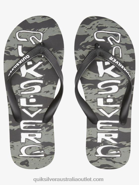 Quiksilver Men Molokai Acid Drop Flip-Flops H2N4B1776 black/green