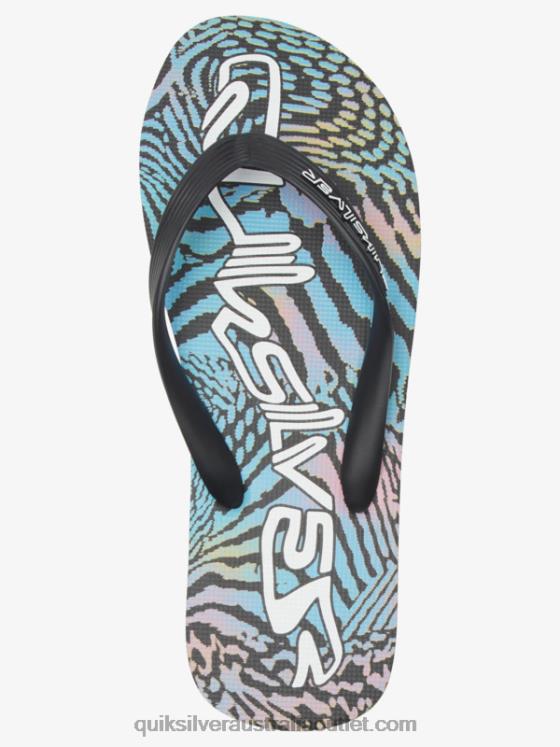 Quiksilver Men Molokai Art Flip-Flops H2N4B514 black/pink/blue