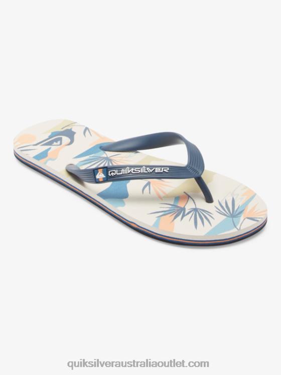 Quiksilver Men Molokai Art Flip-Flops H2N4B515 black/white/blue