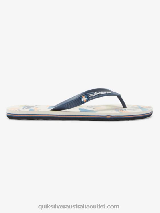 Quiksilver Men Molokai Art Flip-Flops H2N4B515 black/white/blue