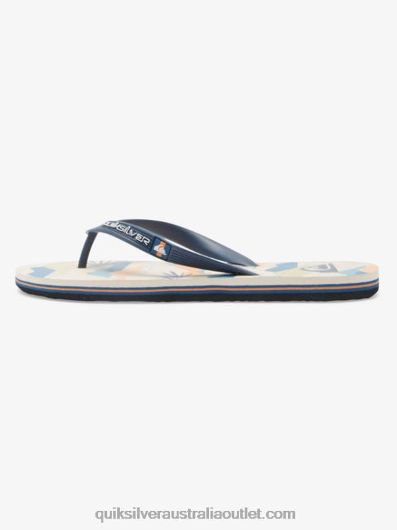 Quiksilver Men Molokai Art Flip-Flops H2N4B515 black/white/blue