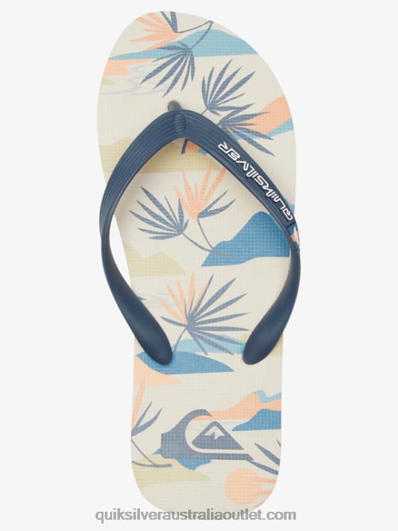 Quiksilver Men Molokai Art Flip-Flops H2N4B515 black/white/blue