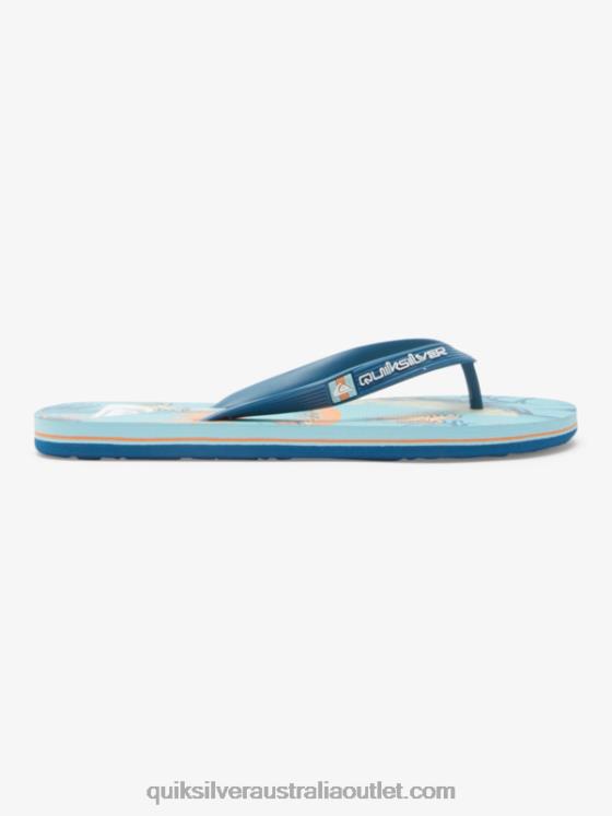 Quiksilver Men Molokai Art Flip-Flops H2N4B519 blue/black/yellow