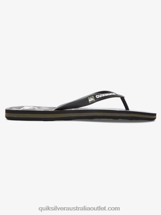 Quiksilver Men Molokai Five-O Flip-Flops H2N4B1858 black/green
