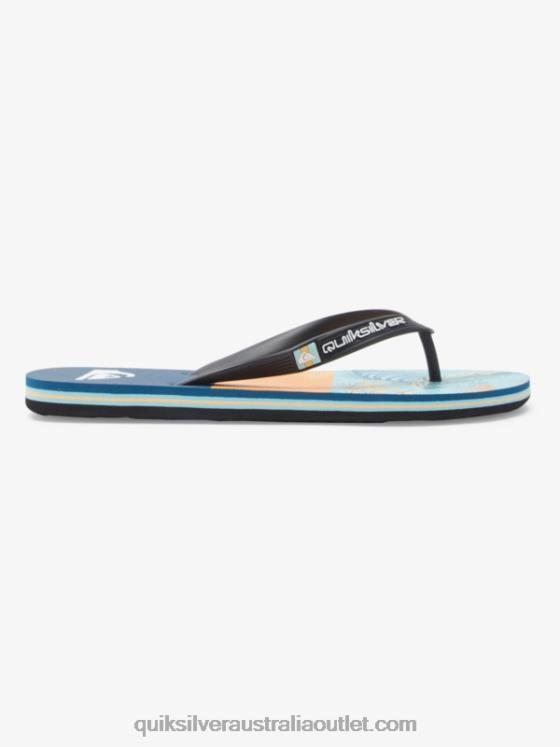 Quiksilver Men Molokai Panel Flip-Flops H2N4B569 blue/black/yellow