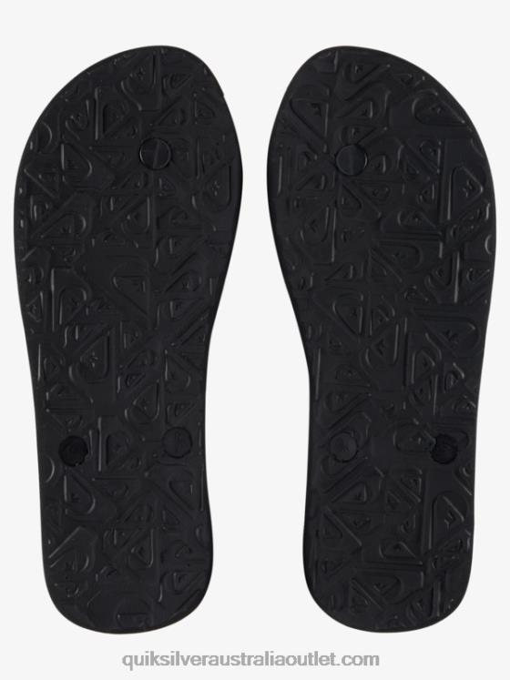 Quiksilver Men Molokai Wordblock Flip-Flops H2N4B1136 black/orange
