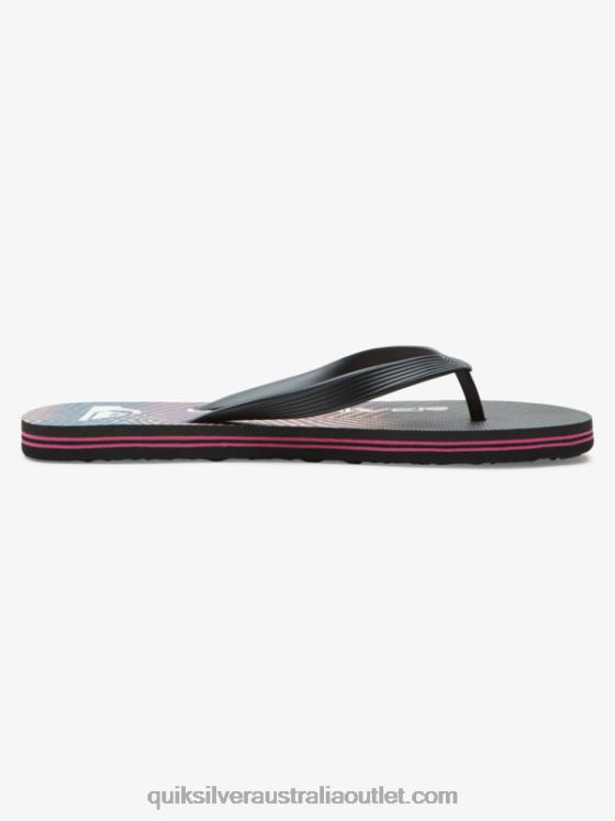 Quiksilver Men Molokai Wordblock Flip-Flops H2N4B1137 black/pink