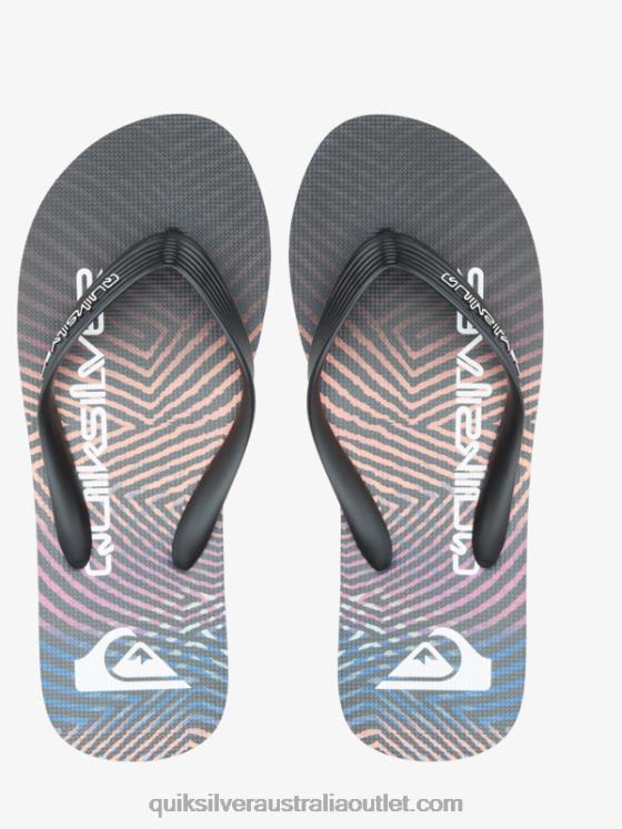 Quiksilver Men Molokai Wordblock Flip-Flops H2N4B1137 black/pink