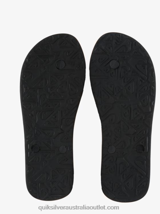Quiksilver Men Molokai Wordblock Flip-Flops H2N4B1137 black/pink