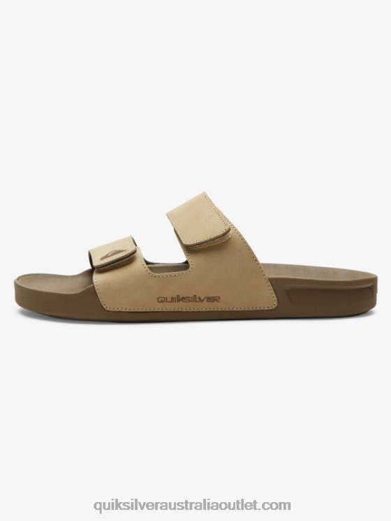 Quiksilver Men Rivi Leather Double Adjust Sandals H2N4B1285 tan 1