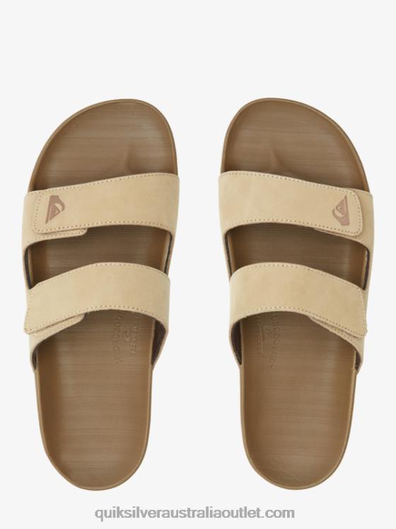 Quiksilver Men Rivi Leather Double Adjust Sandals H2N4B1285 tan 1