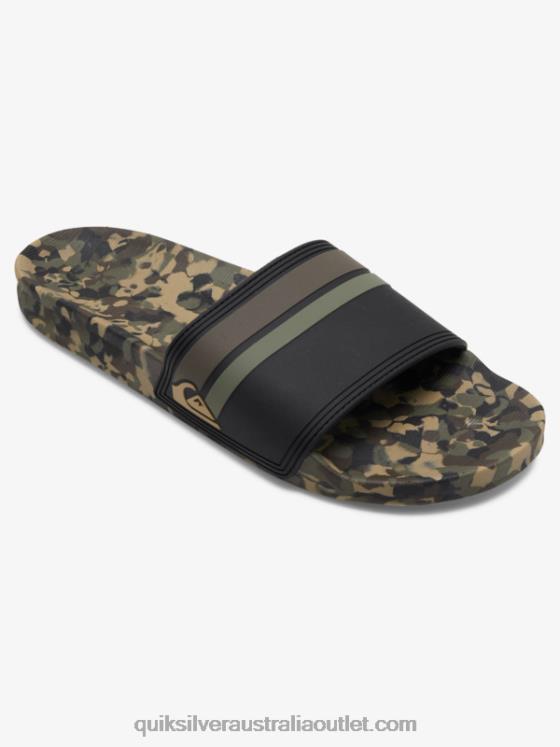 Quiksilver Men Rivi Slide Slider Sandals H2N4B761 green 2