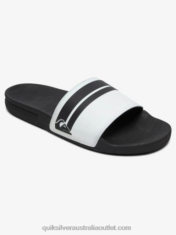 Quiksilver Men Rivi Slide Slider Sandals H2N4B765 white/black
