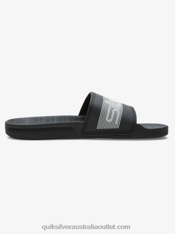 Quiksilver Men Rivi Wordmark Slide Slider Sandals H2N4B683 black