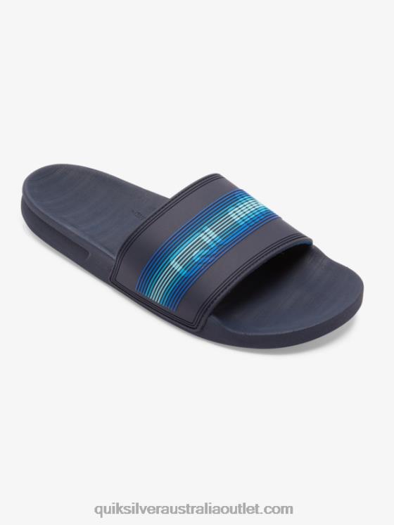 Quiksilver Men Rivi Wordmark Slide Slider Sandals H2N4B684 blue 5