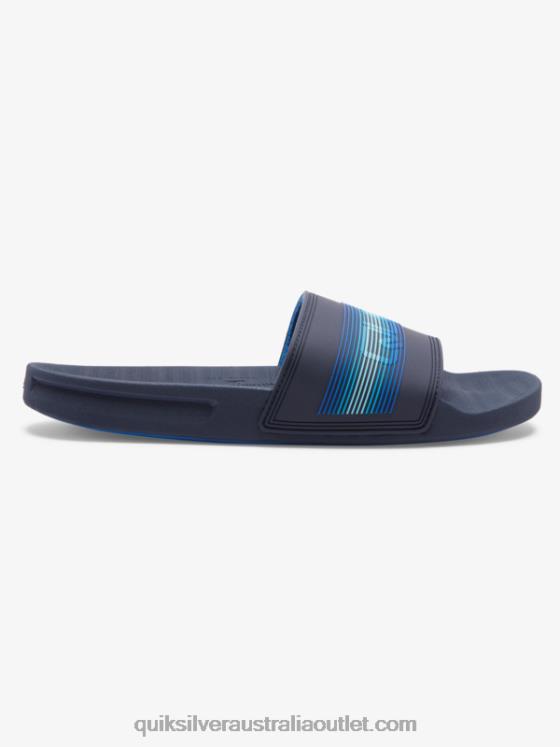 Quiksilver Men Rivi Wordmark Slide Slider Sandals H2N4B684 blue 5