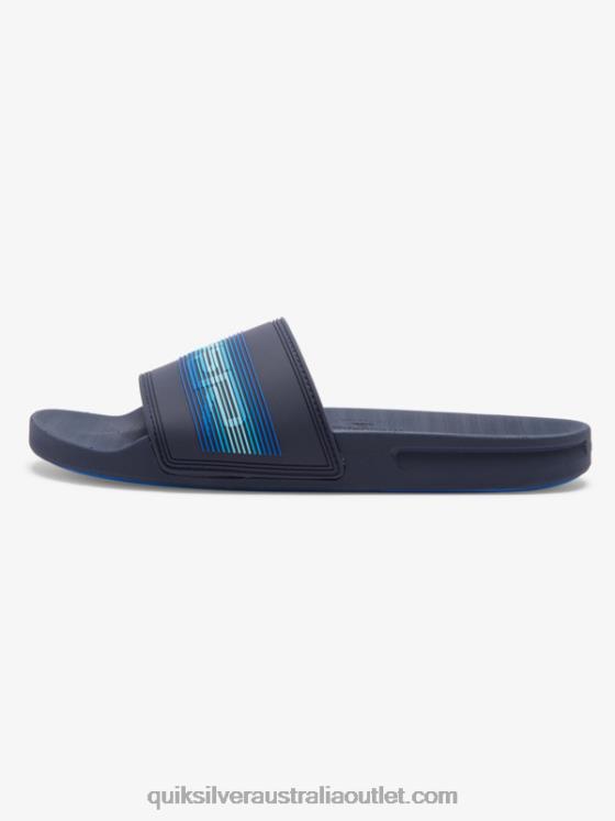 Quiksilver Men Rivi Wordmark Slide Slider Sandals H2N4B684 blue 5