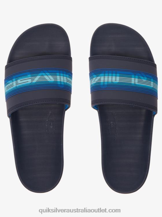 Quiksilver Men Rivi Wordmark Slide Slider Sandals H2N4B684 blue 5