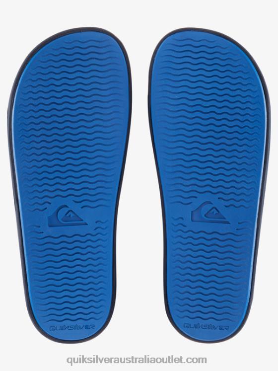 Quiksilver Men Rivi Wordmark Slide Slider Sandals H2N4B684 blue 5