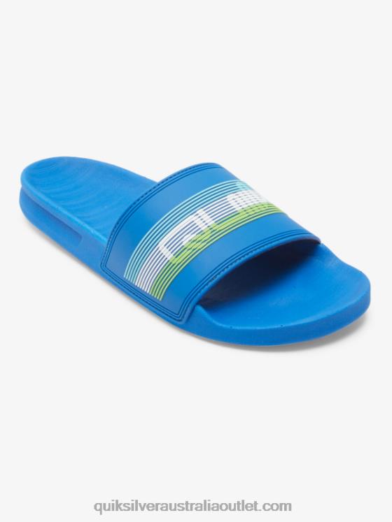 Quiksilver Men Rivi Wordmark Slide Slider Sandals H2N4B685 blue 4