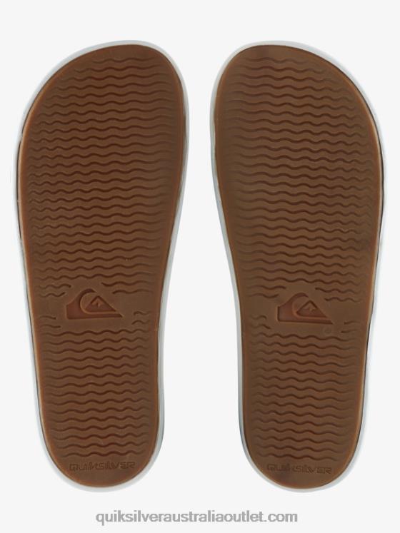 Quiksilver Men Rivi Wordmark Slide Slider Sandals H2N4B686 white/blue