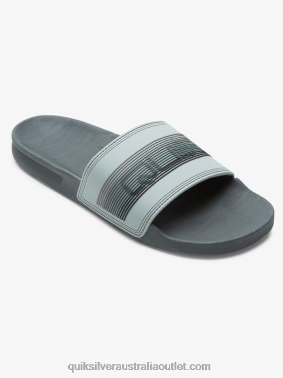 Quiksilver Men Rivi Wordmark Slide Slider Sandals H2N4B687 grey 1