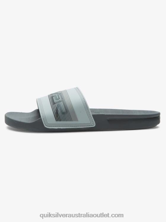Quiksilver Men Rivi Wordmark Slide Slider Sandals H2N4B687 grey 1