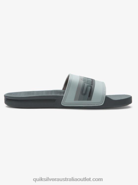 Quiksilver Men Rivi Wordmark Slide Slider Sandals H2N4B687 grey 1