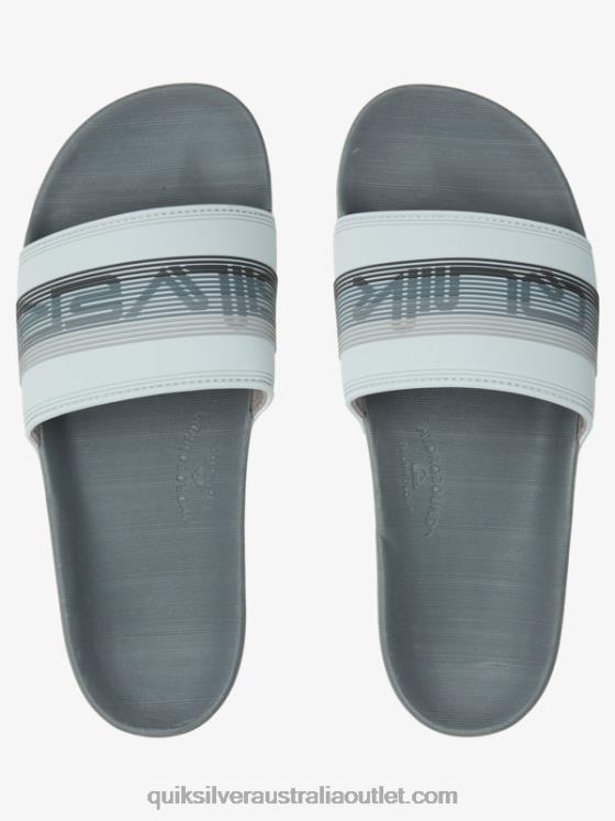Quiksilver Men Rivi Wordmark Slide Slider Sandals H2N4B687 grey 1