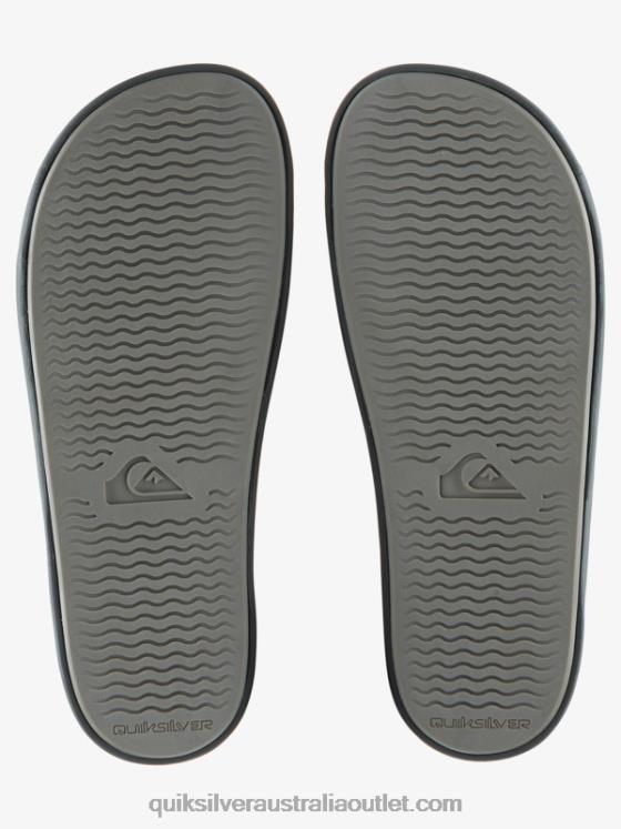 Quiksilver Men Rivi Wordmark Slide Slider Sandals H2N4B687 grey 1
