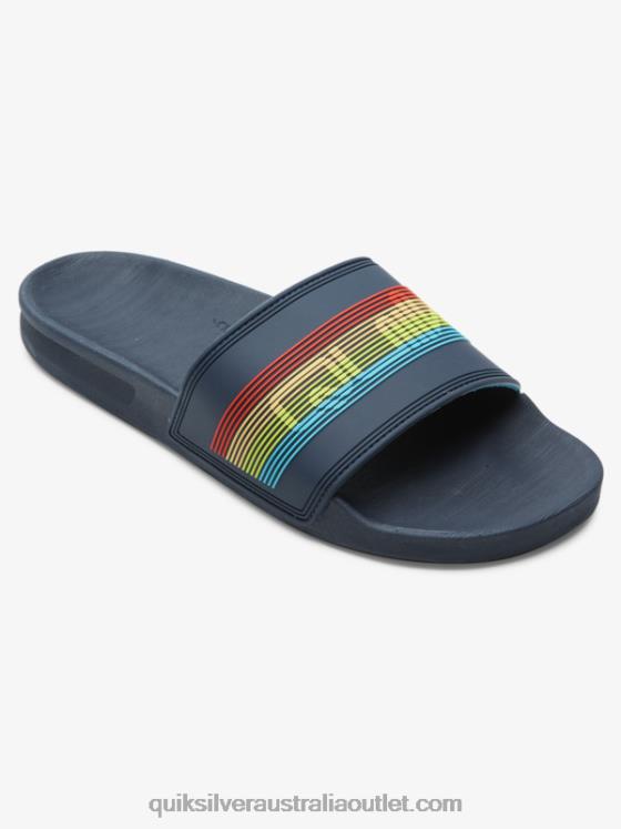 Quiksilver Men Rivi Wordmark Slide Slider Sandals H2N4B688 blue 3