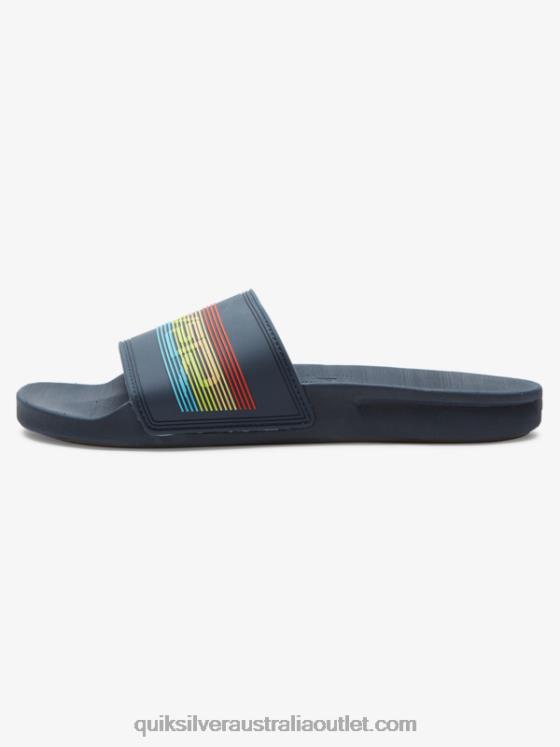 Quiksilver Men Rivi Wordmark Slide Slider Sandals H2N4B688 blue 3