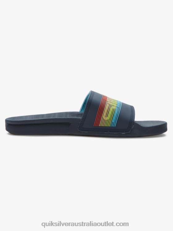 Quiksilver Men Rivi Wordmark Slide Slider Sandals H2N4B688 blue 3