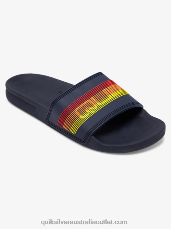 Quiksilver Men Rivi Wordmark Slide Slider Sandals H2N4B691 blue 2