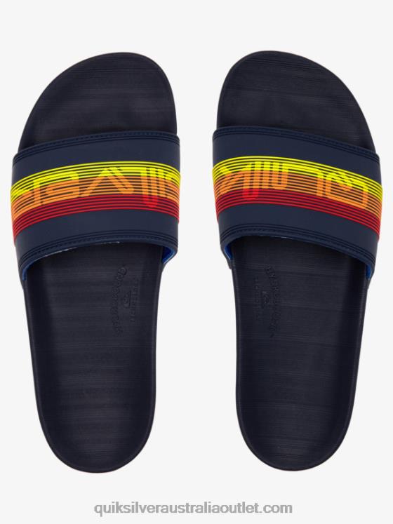 Quiksilver Men Rivi Wordmark Slide Slider Sandals H2N4B691 blue 2