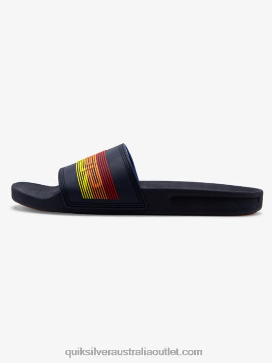 Quiksilver Men Rivi Wordmark Slide Slider Sandals H2N4B691 blue 2