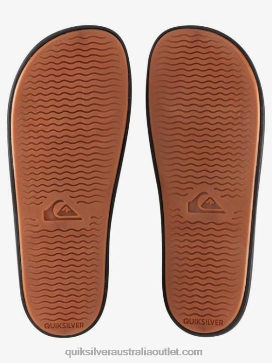 Quiksilver Men Rivi Wordmark Slide Slider Sandals H2N4B693 black/orange/blue